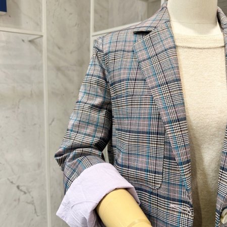 체크 더블 자켓