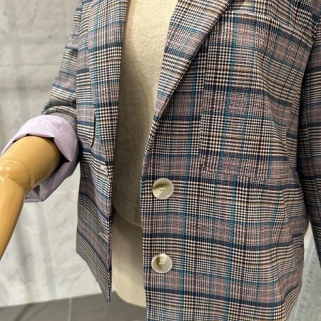 체크 더블 자켓