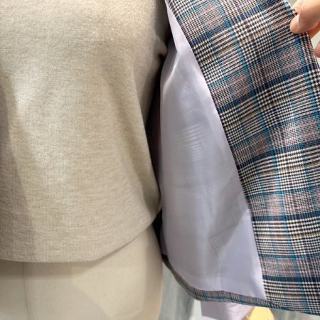 체크 더블 자켓