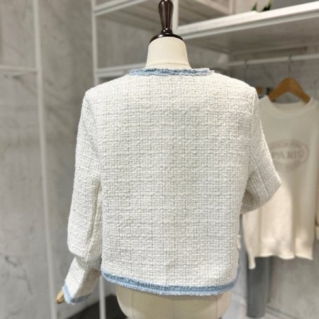 컬러 청 트위드 자켓