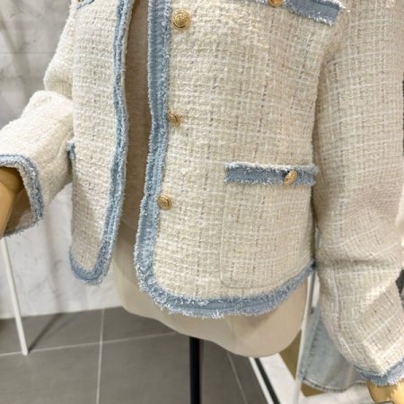 컬러 청 트위드 자켓