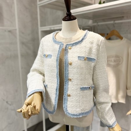 컬러 청 트위드 자켓