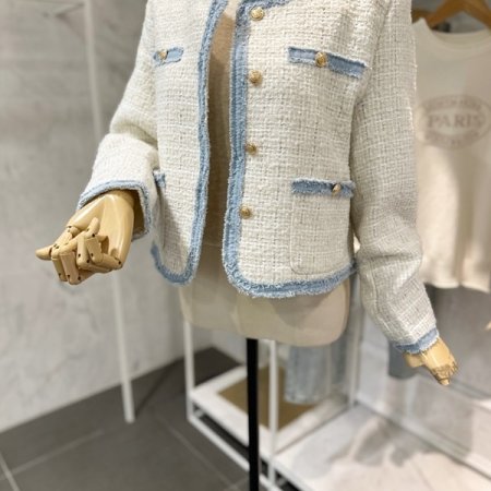 컬러 청 트위드 자켓