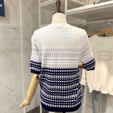 투톤 라운드 니트