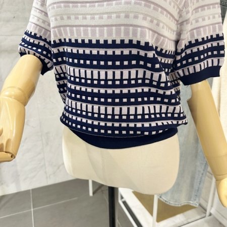 투톤 라운드 니트