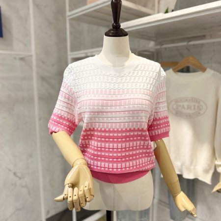 투톤 라운드 니트