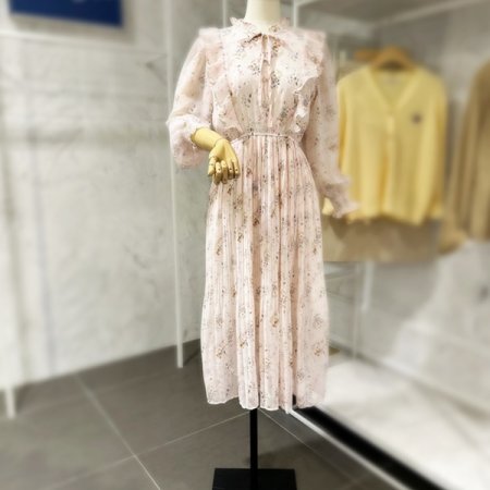 양 프릴 꽃 원피스