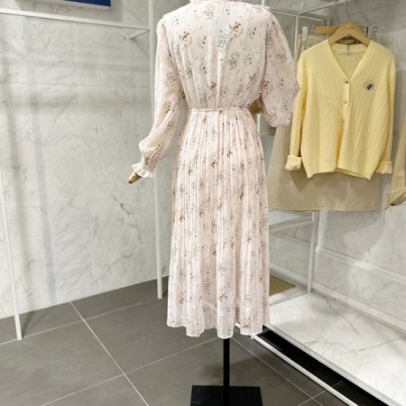 양 프릴 꽃 원피스