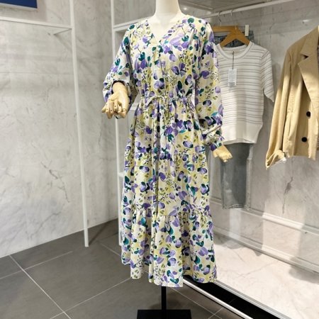 와이 허리 스트링 원피스