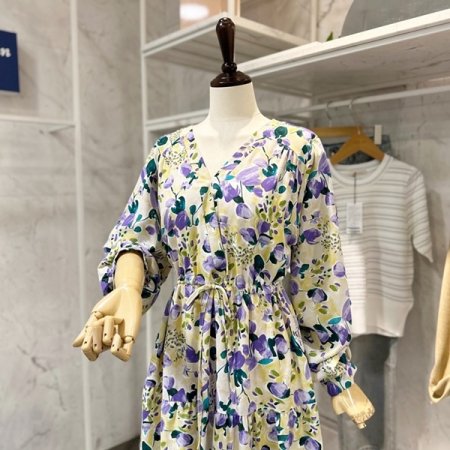 와이 허리 스트링 원피스