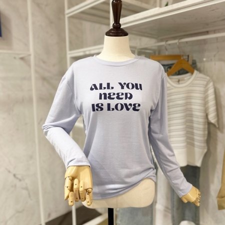 영문 레터링 라운드 티셔츠