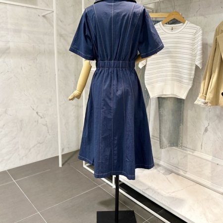 카라 밴딩 스티치 원피스