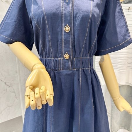 카라 밴딩 스티치 원피스