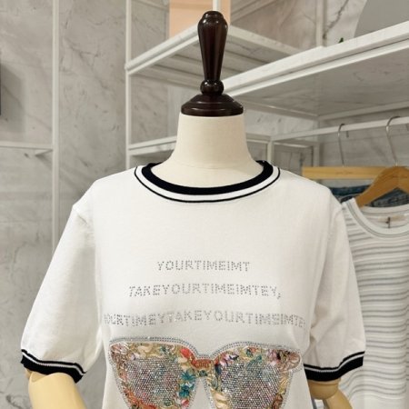 큐빅 선글라스 니트