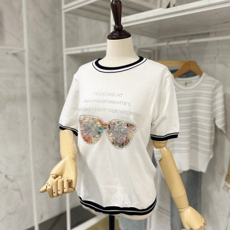 큐빅 선글라스 니트