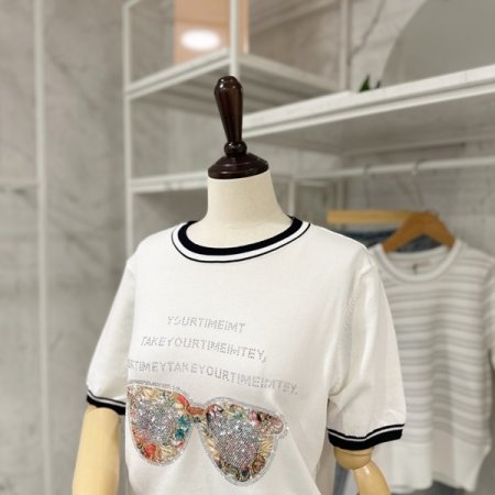 큐빅 선글라스 니트