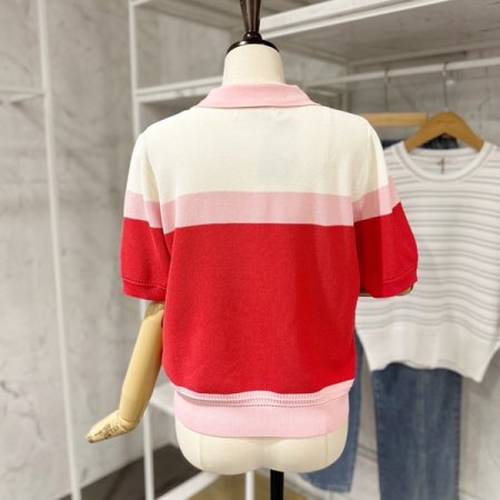 투버튼 카라 니트