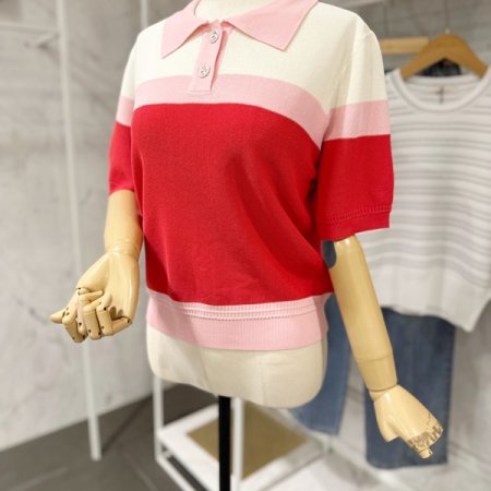 투버튼 카라 니트