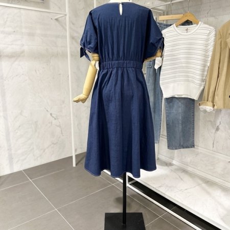 소매끈 밴딩 에이라인 원피스