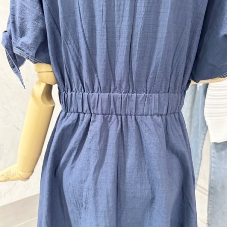 소매끈 밴딩 에이라인 원피스