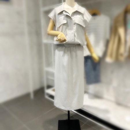 스트링 조끼 뒷트임 스커트 세트