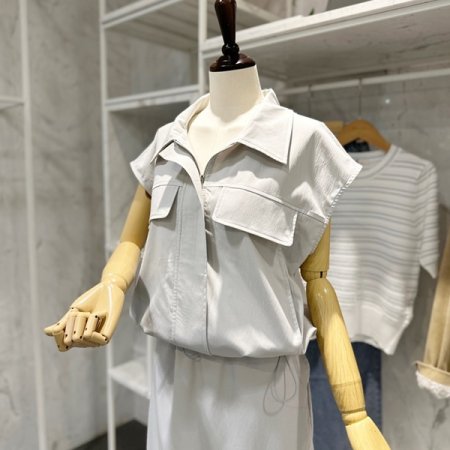 스트링 조끼 뒷트임 스커트 세트