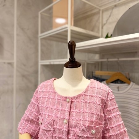 포켓 컬러 트위드 자켓