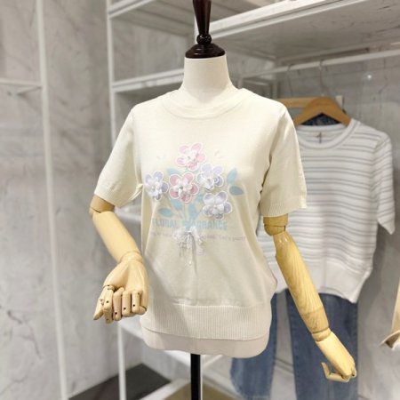 꽃 진주 니트