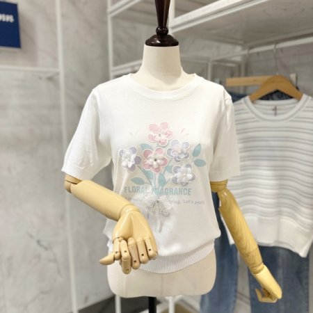 꽃 진주 니트