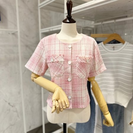 체크 트위드 자켓