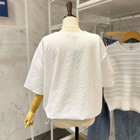 스트링 트임 블라우스