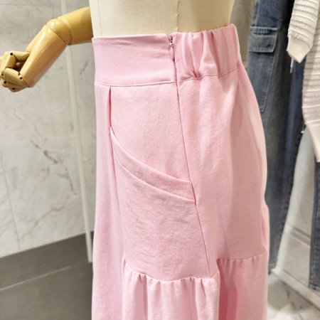 컬러 뒷밴딩 포켓 스커트