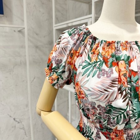 야자꽃 밴딩 원피스