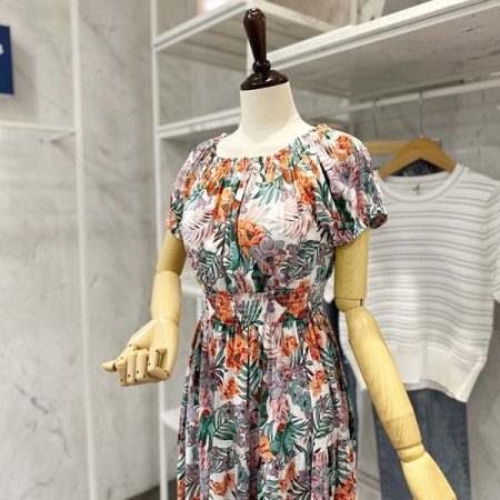 야자꽃 밴딩 원피스