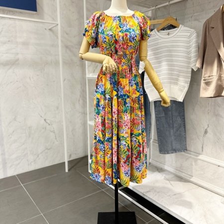 야자꽃 밴딩 원피스