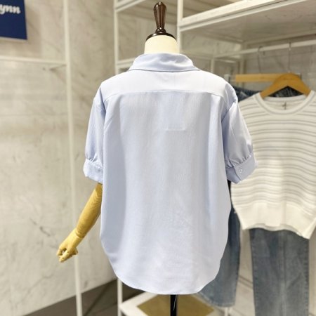 양 옆 셔링 블라우스