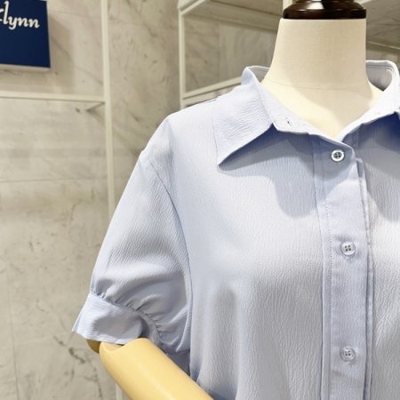 양 옆 셔링 블라우스