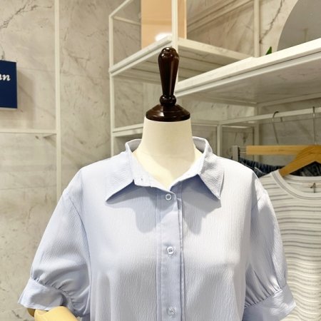 양 옆 셔링 블라우스