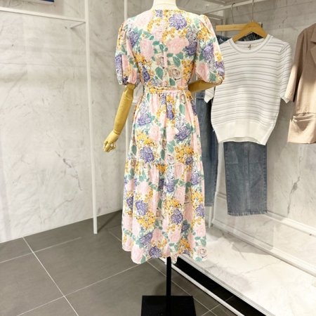 핑크 로즈 벨티드 원피스