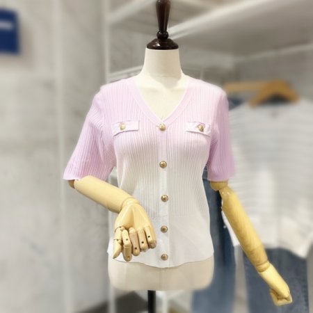 그라데이션 브이넥 가디건