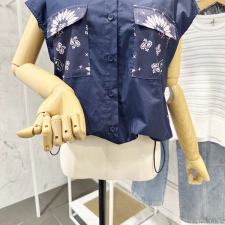 뒷 문양 스트링 셔츠