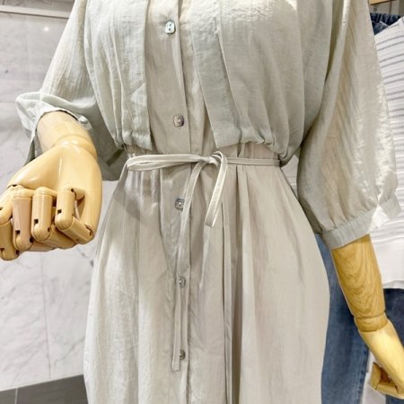 케이프 스트링 롱 원피스