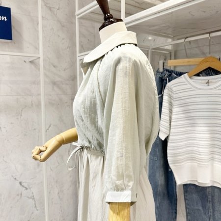 케이프 스트링 롱 원피스