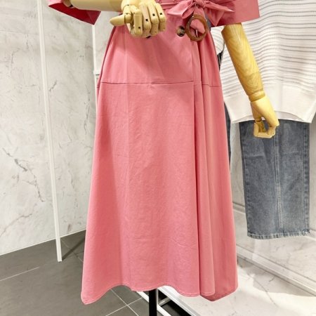 더블카라 벨티드 원피스