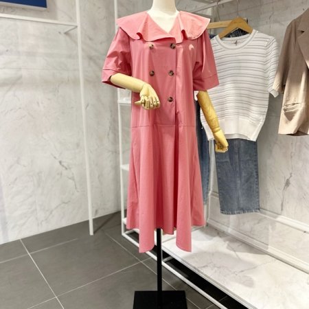 더블카라 벨티드 원피스