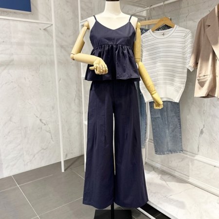 프릴 뷔스티에 와이드팬츠 세트