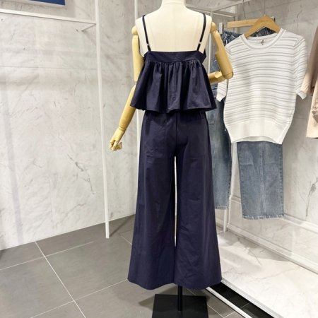 프릴 뷔스티에 와이드팬츠 세트