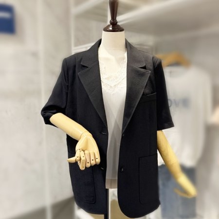 썸머 어깨패드 오버핏 자켓