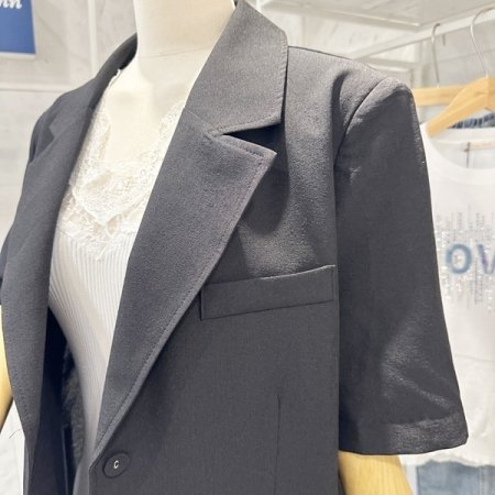 썸머 어깨패드 오버핏 자켓