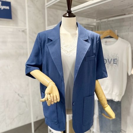 썸머 어깨패드 오버핏 자켓